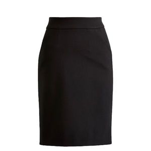 NWT J. Crew Black Ponte Pencil Skirt Pockets Sz 8